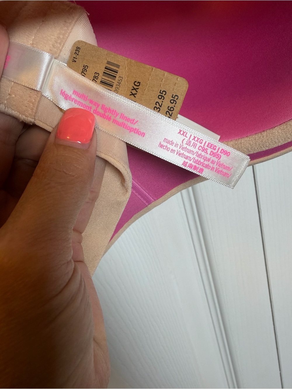 PINK Victoria’s Secret Nude Strapless Push-Up Bra XXL NWT Convertible - Picture 6 of 9